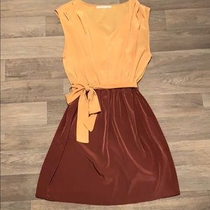 Brown & yellow dress